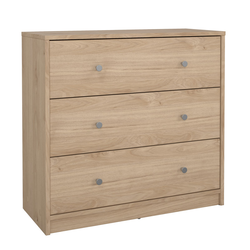 Clanton 3 Drawer 28.5'' W Dresser, Jackson Hickory