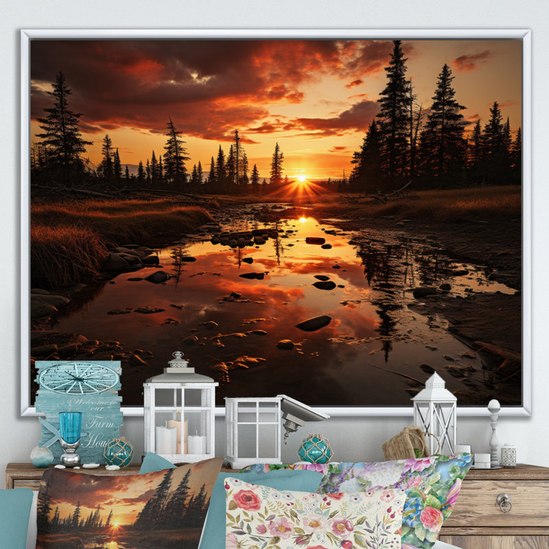 Blairsden Canada Sunset Bliss - imprimé, Cadre flottant blanc, H 16 po x l 32 po x P 1 po