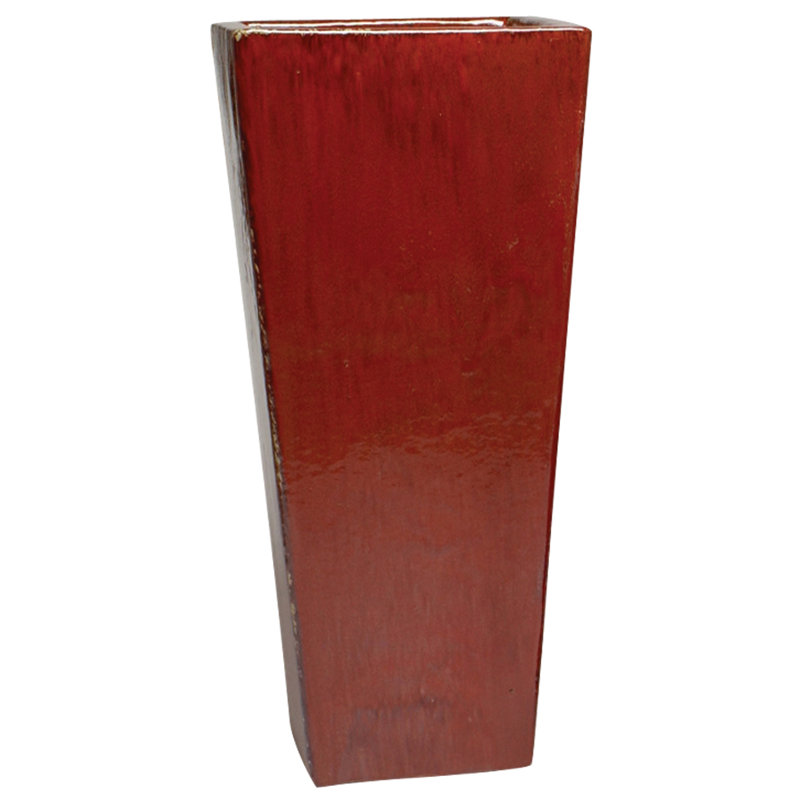 Loden Handmade Ceramic Planter, 36" H x 15" W x 15" D, Red