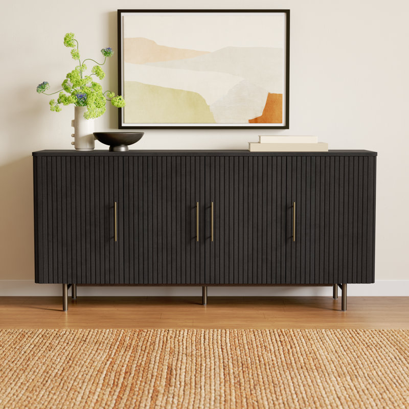 Adona Unfinished TV Stand for TVs up to 78", Black