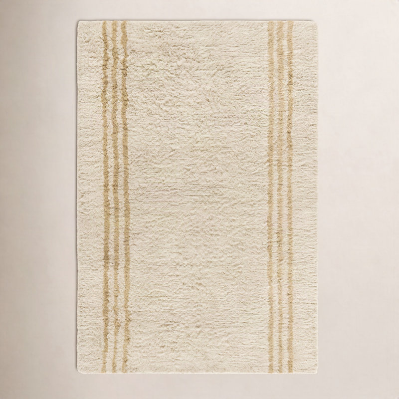 Alasdair Keynsham Striped Wool Shag Rug, Rectangle 8' x 10'