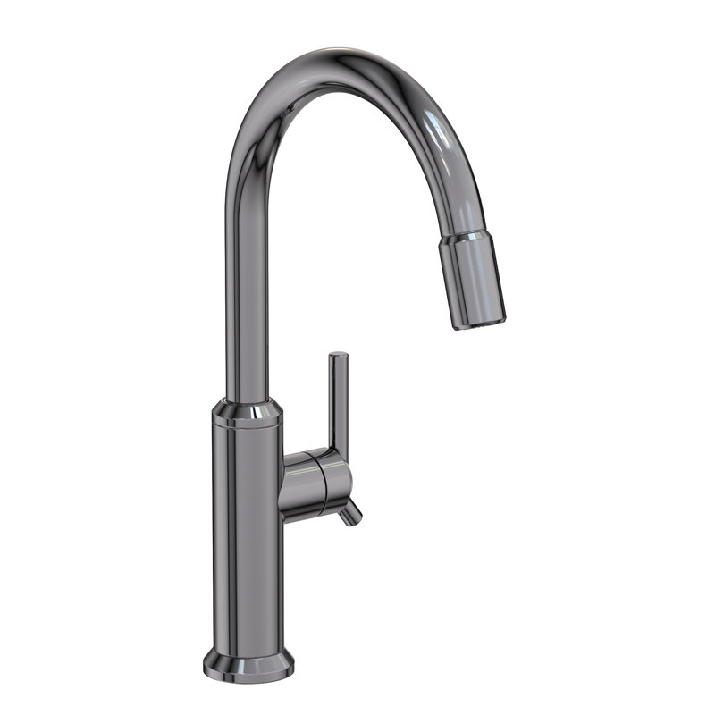Jeter Single Handle Pull Down Kitchen Faucet, Midnight Chrome