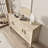 60'' Premium Rustic American Farmhouse Credenza - Symmetrical Sunburst Door Design-407920936