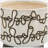 S/2 CERAMIC 6/8" SCRIBBLE FOOTED PLANTER, BEIGE