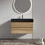 Meuble-lavabo 36 po avec lavabo à quartz d'ingénierie et tiroirs souples, meuble-lavabo mural flottant pour salle de bain moderne, lavabo une pièce mat