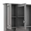 Armoire murale de salle de bain 35 po x 28 po avec miroir, armoire à pharmacie à trois portes et tablettes ouvertes-1719377170