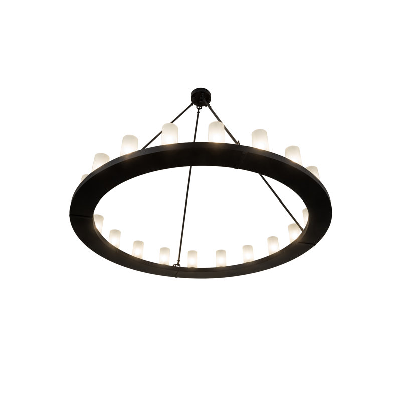 20 - Light Chandelier, Blackwash, Clear