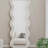 Flannel Full Length Wave white Floor Mirror with Stand for Bedroom living room Hanging or Against The Wall-953791652