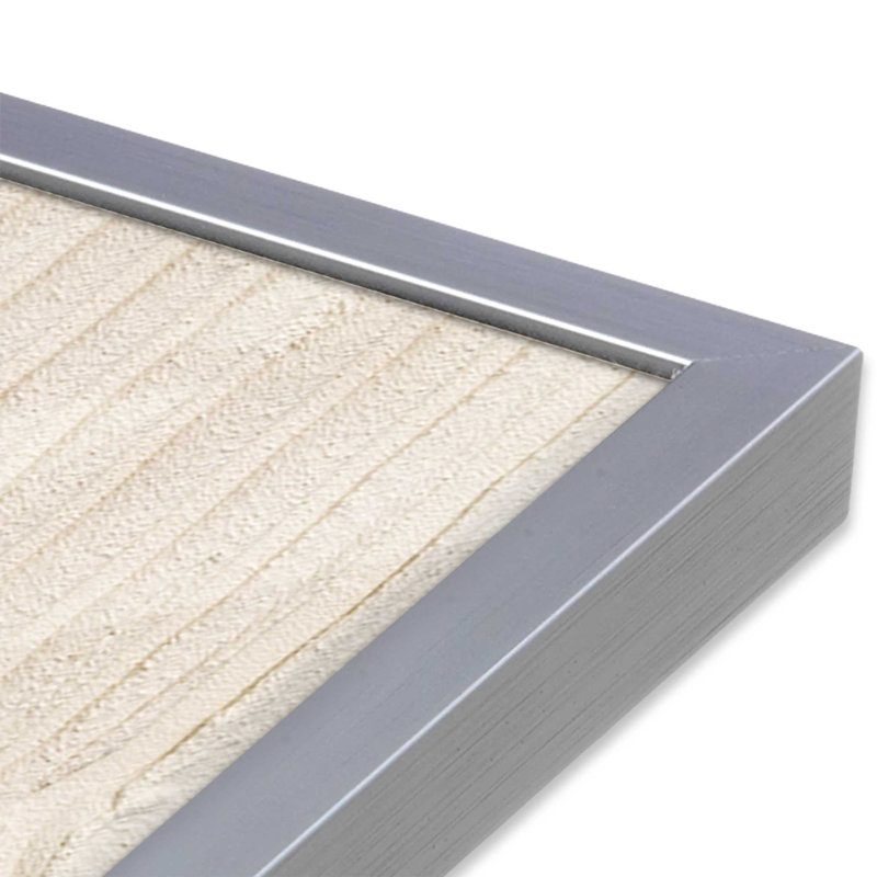 «Echoed Curves in Beige», ensemble de 2 impressions, 10 po x 8 po, Cadre en chrome poli, H 21,5 po x l 33,5 po x P 1,25 po