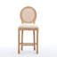 Tabourets de bar en bois massif (2), coussin beige, pour tabourets de comptoir de cuisine 2 pièces, bois, dossier, siège confortable