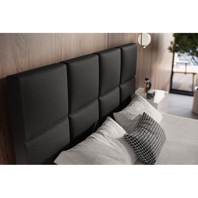 Adilyne Upholstered Ottoman Storage Bed, 160 x 200cm, Black