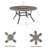 Round Outdoor Dining Table Umbrella Hole , 60 " W 60 " D