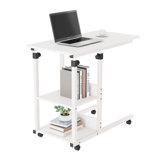 Aarah Mobile Rolling Laptop Side Table with Storage