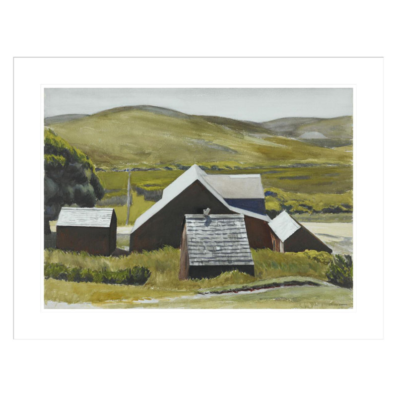 Toits de la grange Cobb par Edward Hopper, impression giclée sur cadre, H 22,96 po x l 29,5 po
