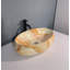 Lavabo de salle de bain vasque ovale en céramique et marbre