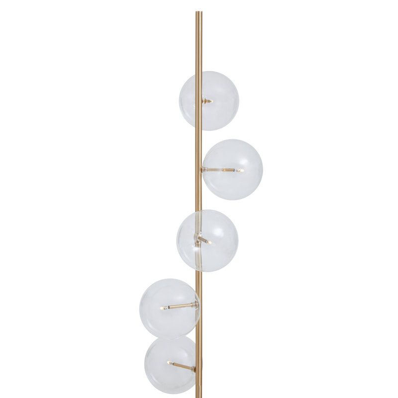 Anselma 190cm Column Floor Lamp, Silver/Black