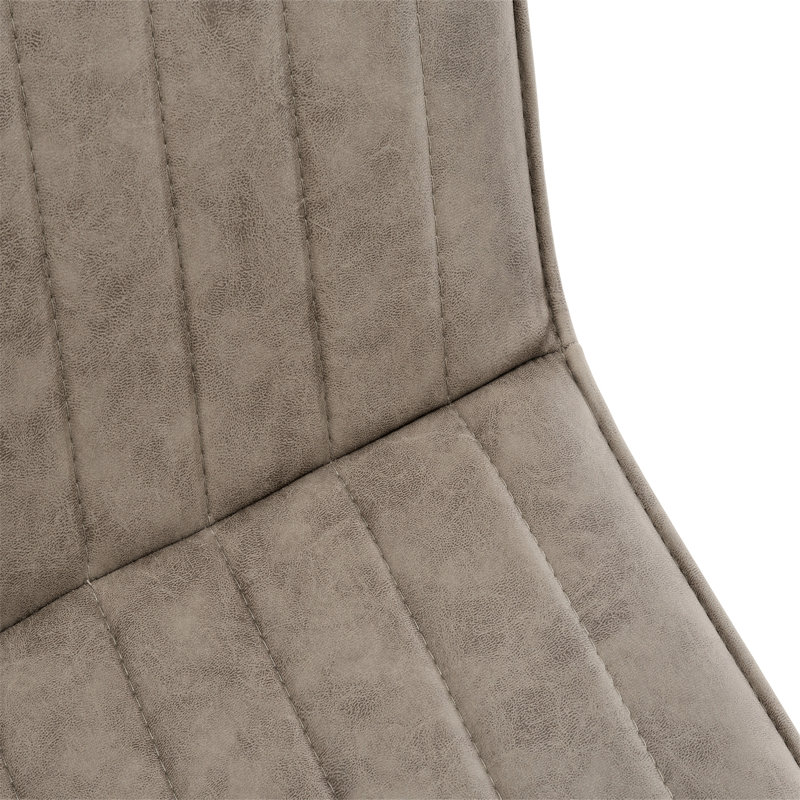 Brownotter Dining Chair, Side, Upholstered, Kitchen, Dining Room, Pu Leather Look, Metal, Silver, Taupe
