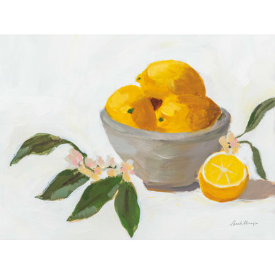 Citrons dans un bol gris - peinture sur toile tendue
