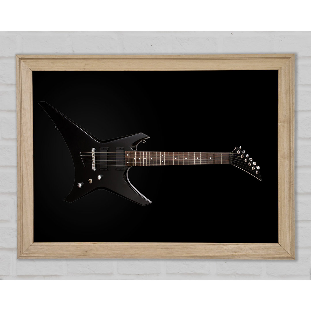 Gerahmtes Wandbild Rock And Roll Guitar in Schwarz