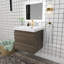 Meuble-lavabo simple avec plateau en résine Teriann-101831964