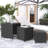 Set Of 3 Black Poly Rattan Nesting Tables - Versatile And Stylish For Living Room Or Patio