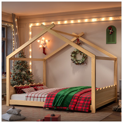 Lit pour grand lit avec lattes de soutien, structure en bois massif pour enfants, pas de sommier tapissier et fabrication ouverte