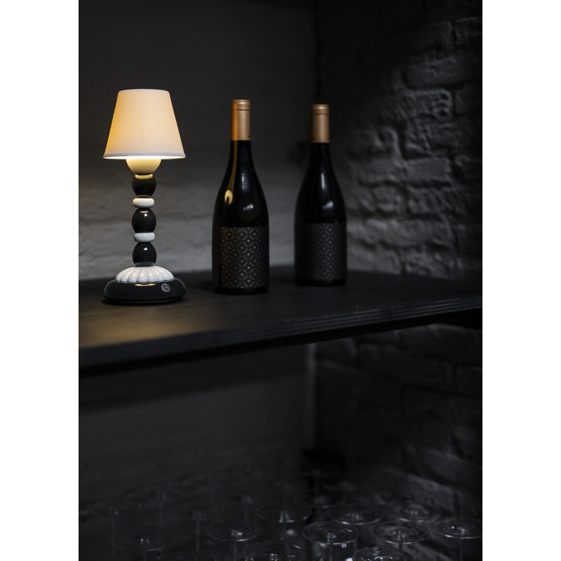 Palm Firefly 11.81" Table Lamp, Black/White