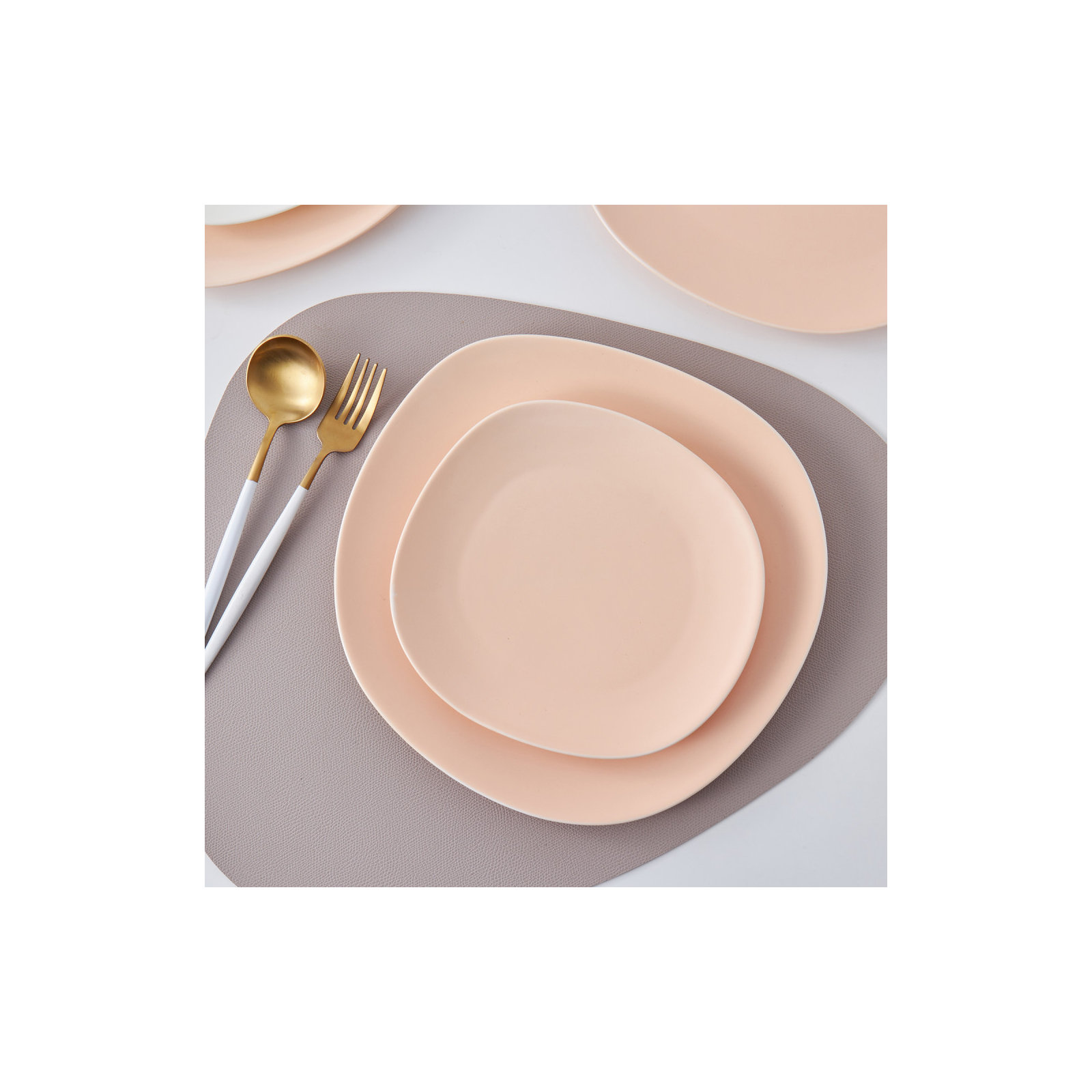 Stone Lain Delilah Salad Plate Set Porcelain, Pastel Orange