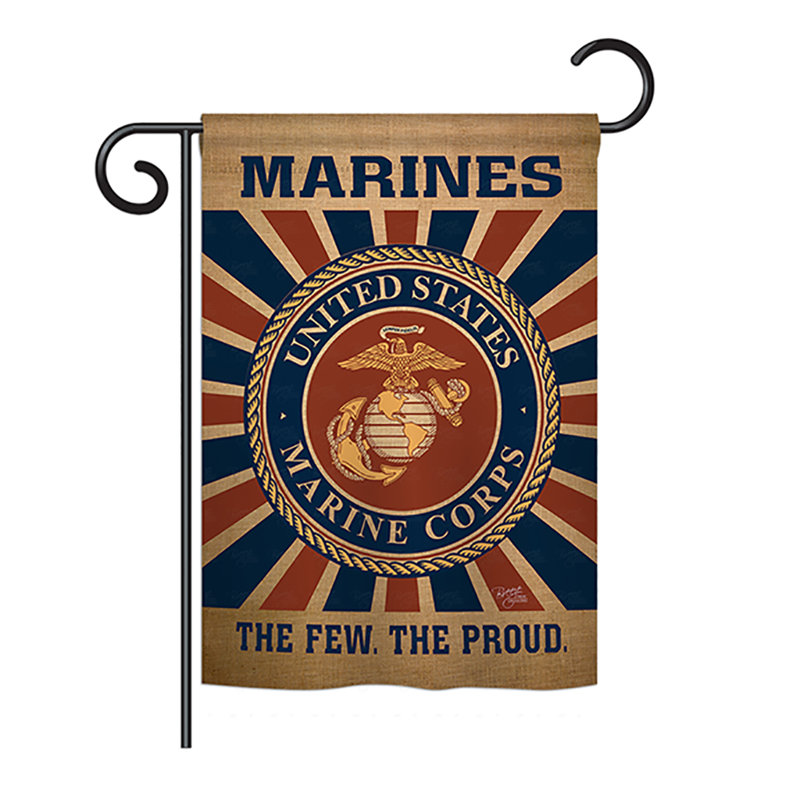 "marine corps americana quotidien" , en toile jute à 2 côtés, 19 po x l 13 po drapeau de jardin