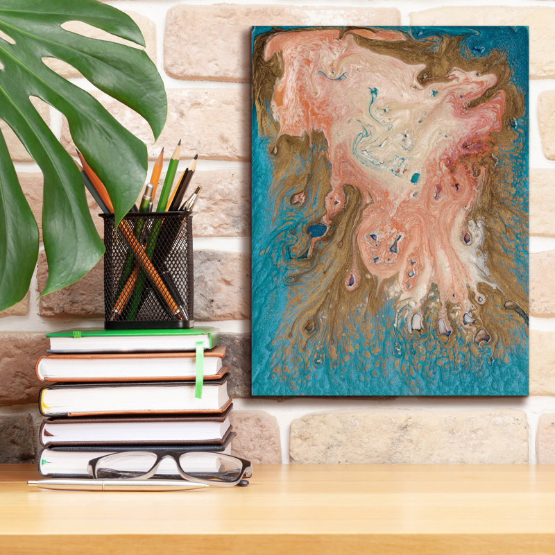 «Reef 1» par Alicia Ludwig, art mural sur toile, H 16 po x l 12 po x P 0,75 po