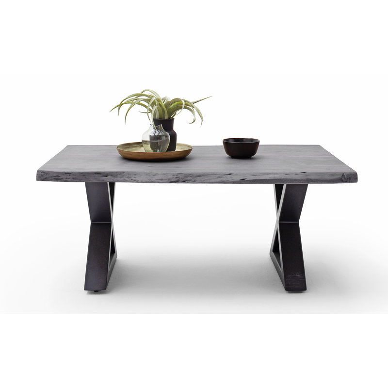 Edmunds Cross Legs Coffee Table, Grey/Brown/Blue, Aluminium