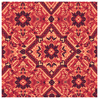 Couvertures à motif tribal rouge et beige