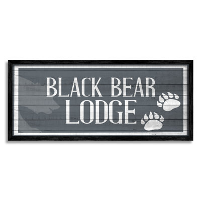 "Black Bear Lodge", empreintes d'animaux rustiques, art mural par Kim Allen