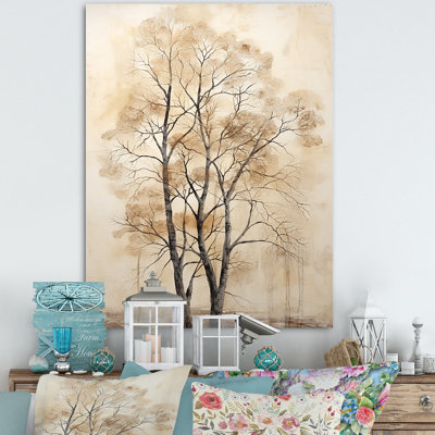 " Beige Trees Oak Solitude VI "