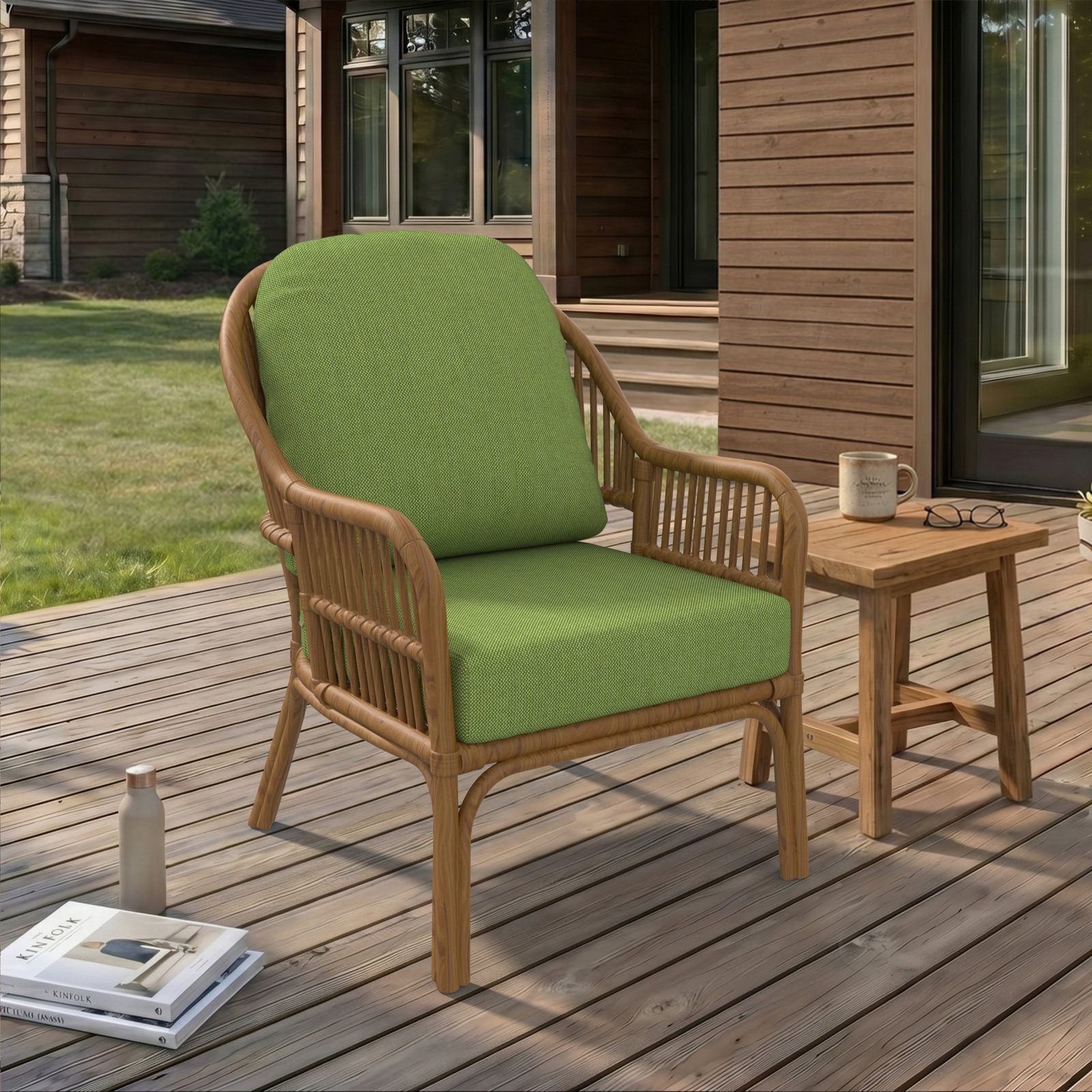 Amala 22" Sunbrella® Seat and Back Cushion, Spectrum Cilantro Sunbrella® Plainweave