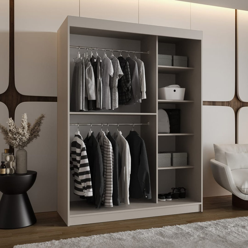 Sylina 2 Door Manufactured Wood Wardrobe, Cashmere