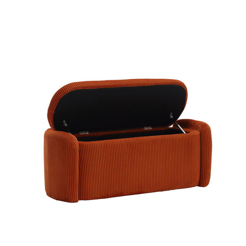 Repose-pieds rembourré polyvalent avec charnière de sécurité pour chambre à coucher et salon, Orange