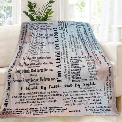 Christian Blanket Gifts for Women Men, Religious Blanket with Bible Verse 60"x80", Scripture Blankets, Catholic Spiritual Gifts, Faith Based Gifts