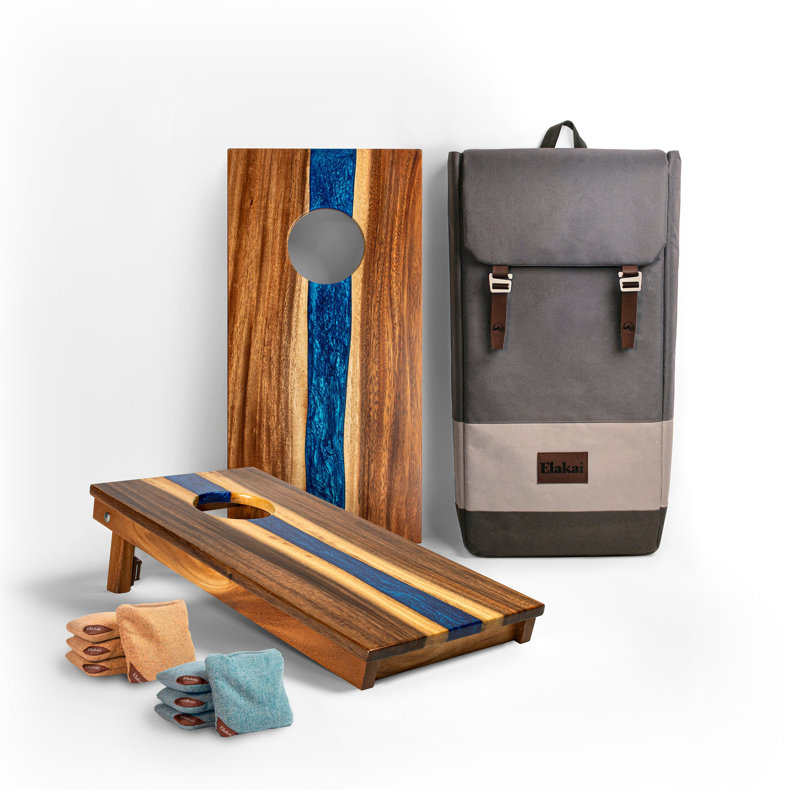 Ensemble de planches de cornhole en résine époxy de 1 pi x 2 pi avec résine Live Edge, Saphir