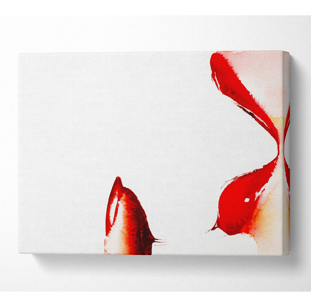 Rote Glanzlippen - Kunstdrucke auf Leinwand - Wrapped Canvas