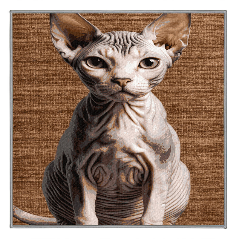 Washable Minskin Cats Area Rug, Square 8'