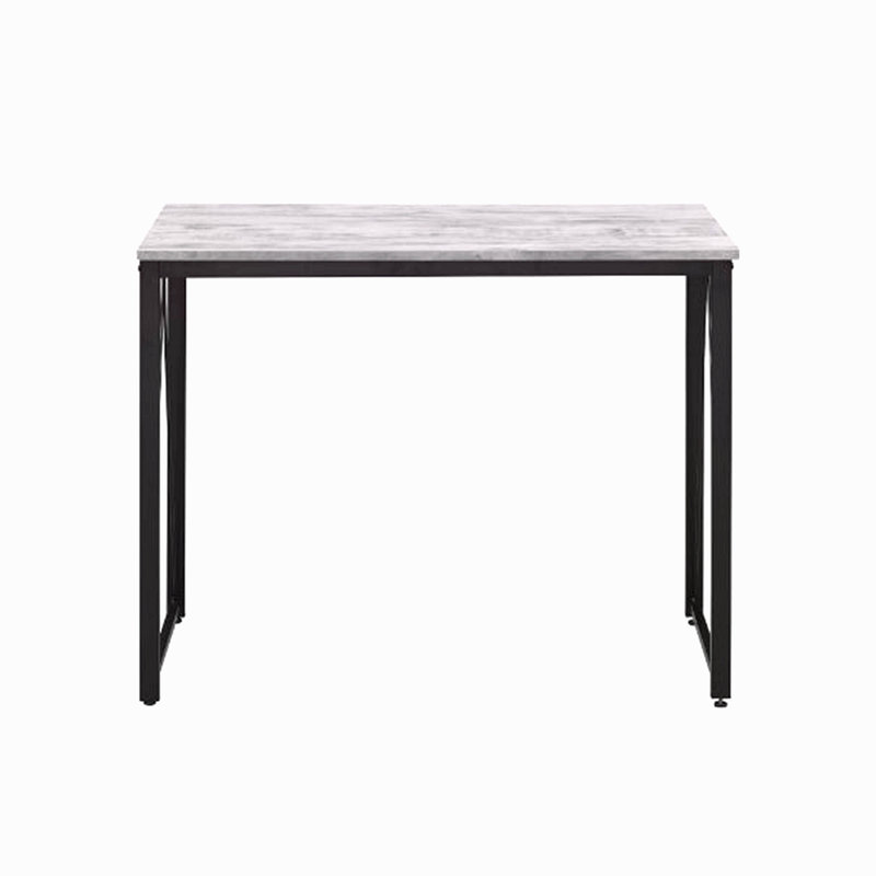Bureau d'écriture rectangulaire avec base en métal, Blanc