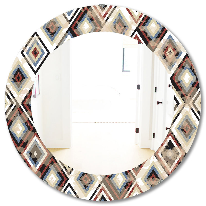 Miroir mural rétro bohémien et éclectique, H 31,5 po x l po