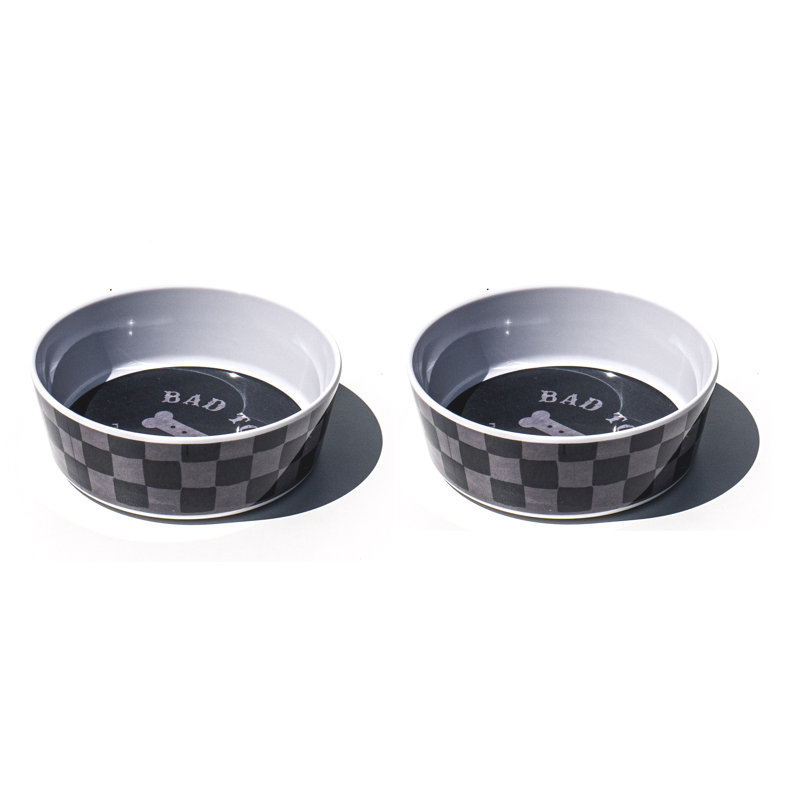 Bad to the Bone Check, Single Wall, Small Bowl, 1.5 cups, Set of 2