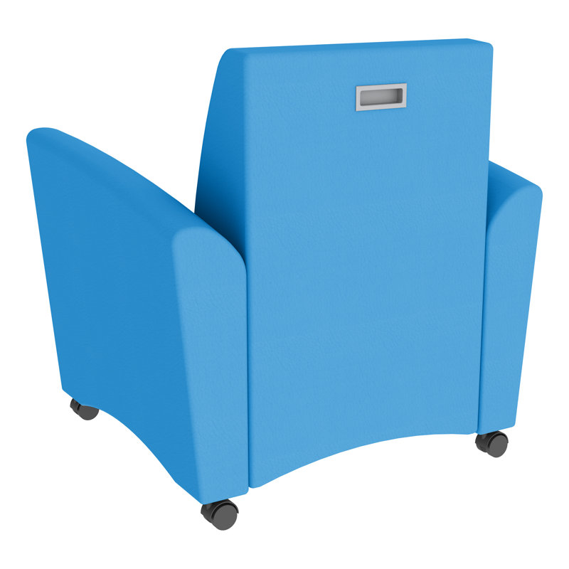 Shapes Series II Vinyl Seat Reception Chair with Wood Frame, French Blue Smooth Grain