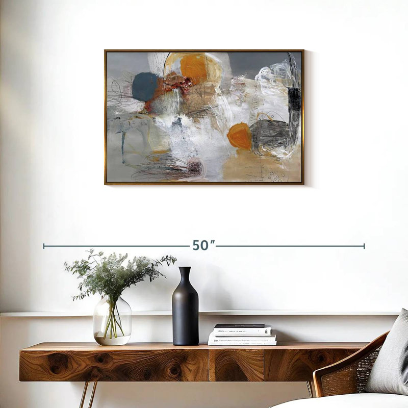 Décollage, Cadre flottant doré, 31 po x 21 po