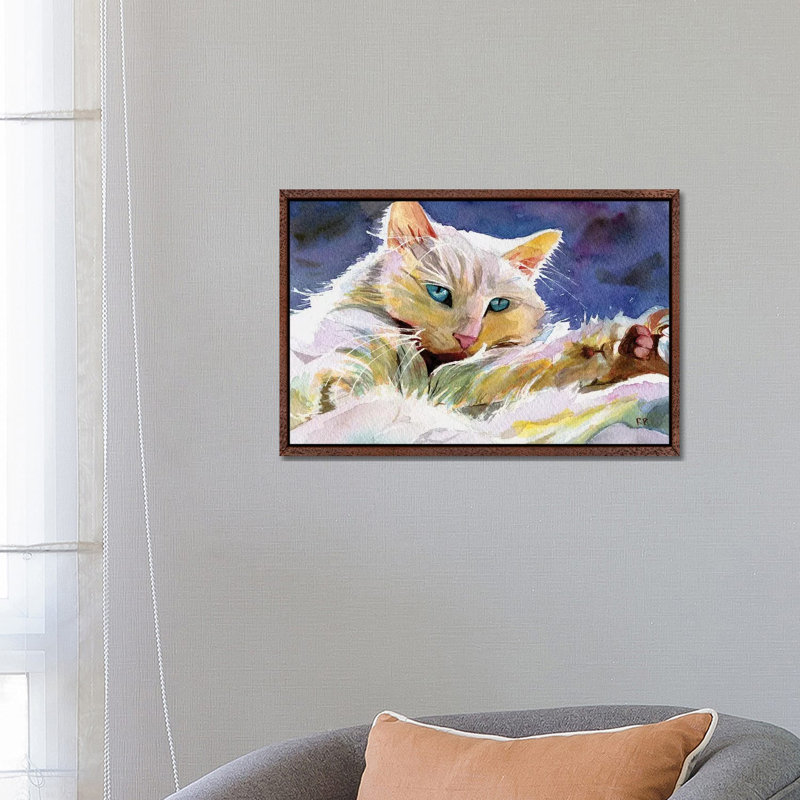Persian Eyes by Rachel Parker - Painting on Canvas, Classic Brown Wood Framed, 45.72cm H x 66.04cm W x 3.81cm D
