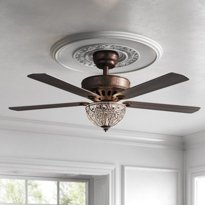 Ventilateur de plafond 52 pales en cristal 52 po avec télécommande et ensemble d'éclairage inclus Richmon