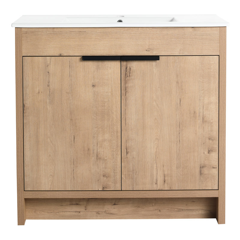 Meuble-lavabo moderne de 36 po avec base imitation chêne Bvb02436imo