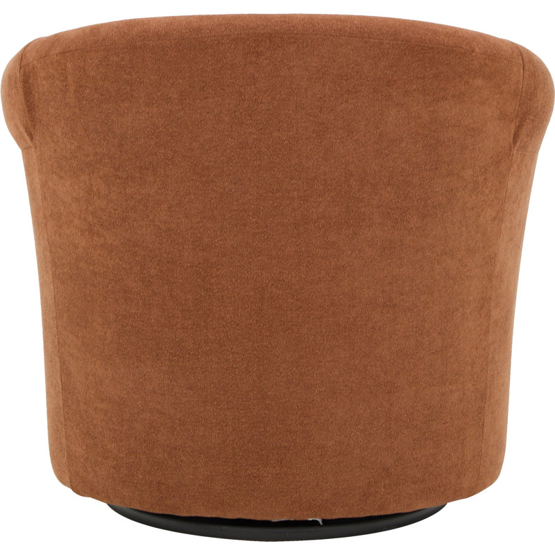 Anstett Upholstered Swivel Barrel Chair, Chloe Clay 100% Polyester